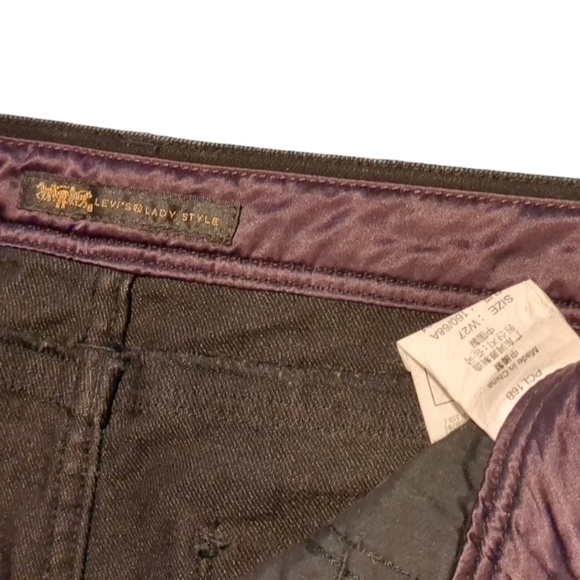 LEVI'S Lady Style Black Denim Skirt Rhinestones Size W27 - Picture 8 of 16